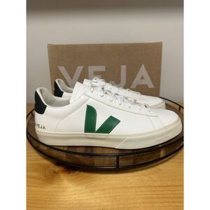 Veja White and Green Athletic Shoes